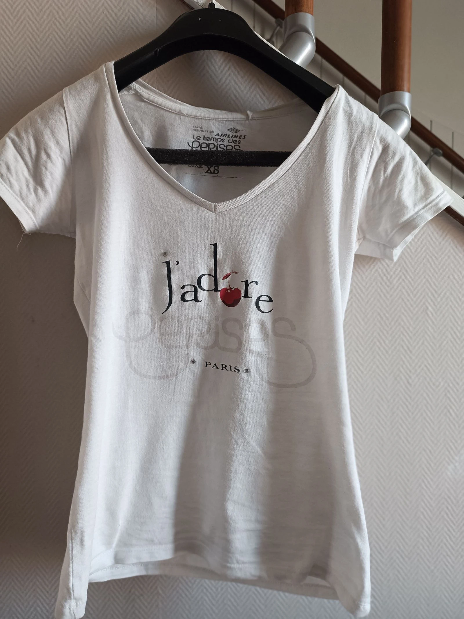 T-shirt gola V J'adore les cerises - Tamanho PP – photo 2